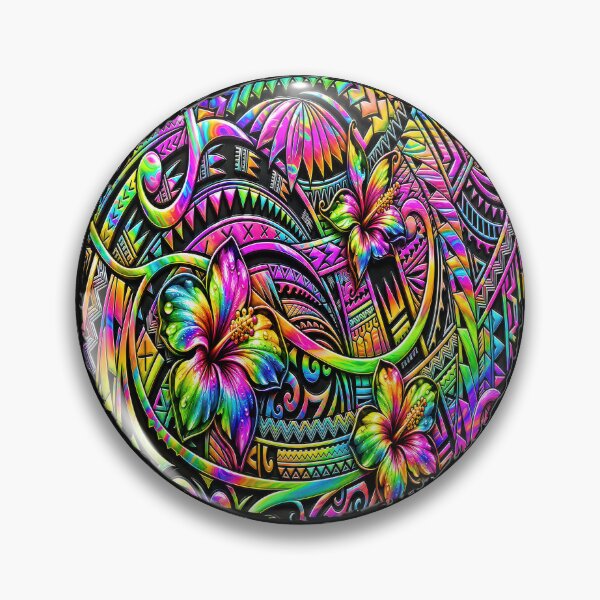 Item preview, Rainbow Polynesian Tribal Hibiscus – Colorful Tropical Island Pattern designed and sold by artistwill.