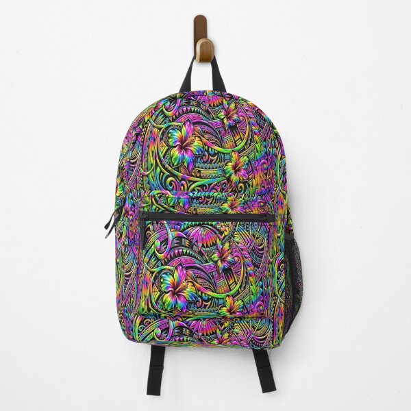 Item preview, Rainbow Polynesian Tribal Hibiscus – Colorful Tropical Island Pattern designed and sold by artistwill.