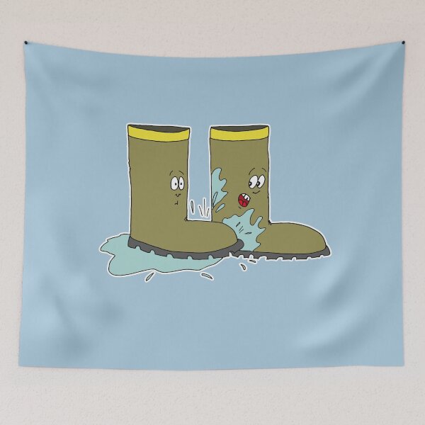 Item preview, Funny Rain Boots Cartoon | Cute Autumn Mud Splashing Meme designed and sold by MyxaART.