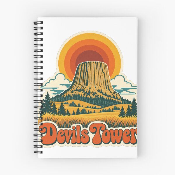 Item preview, Devils Tower Wyoming Travel Souvenir - Retro Illustration designed and sold by VisualArtsOasis.