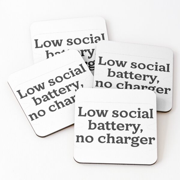 Item preview, Low Social Battery No Charger Sticker designed and sold by MindfulMischief.