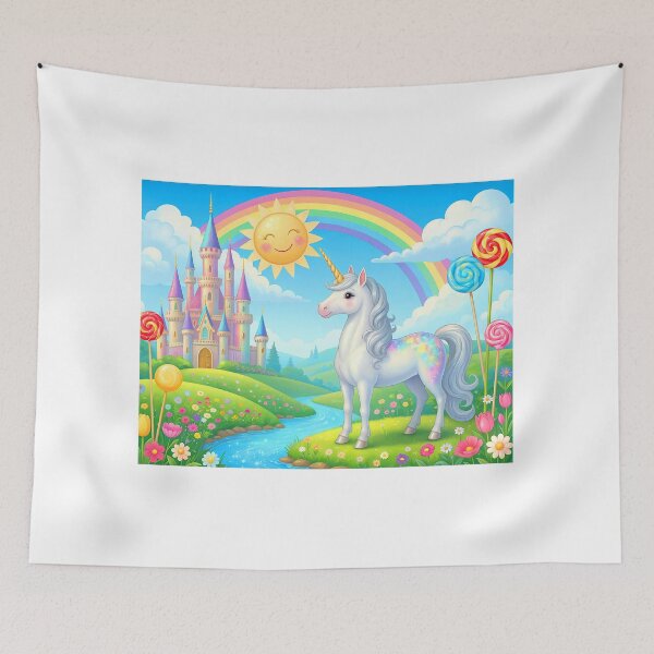 Item preview, Unicorn, rainbow, lollipops, castle designed and sold by Vizz216.