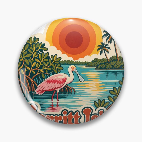 Item preview, Merritt Island Florida Travel Souvenir - Retro Illustration designed and sold by VisualArtsOasis.