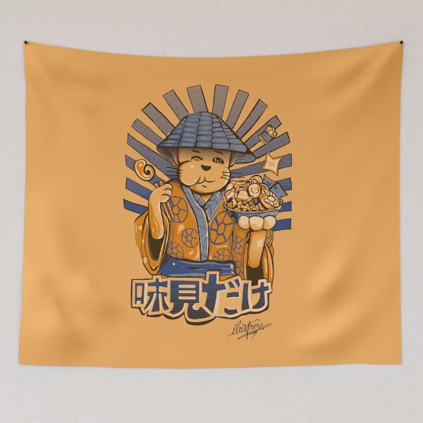 Item preview, Japanese Cat Chef Ramen Vintage Halftone Streetwear designed and sold by Ilustrera.