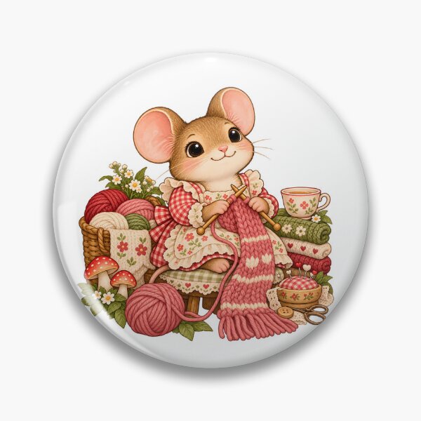 Item preview, Knitting Mouse Cozy Cottagecore Grandma Hobby designed and sold by BLUEFOX05.