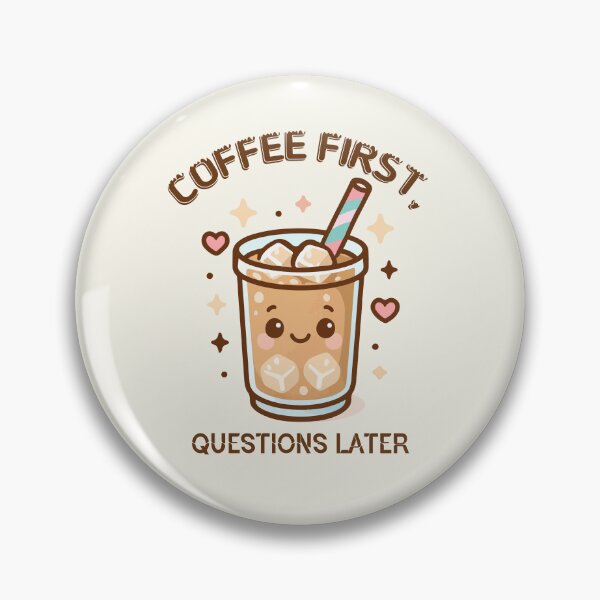 Item preview, Funny Coffee Quote | Coffee First Questions Later | Coffee Lover & Morning Humor designed and sold by stylishdzign.