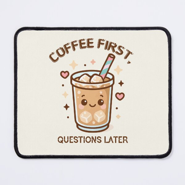 Item preview, Funny Coffee Quote | Coffee First Questions Later | Coffee Lover & Morning Humor designed and sold by stylishdzign.