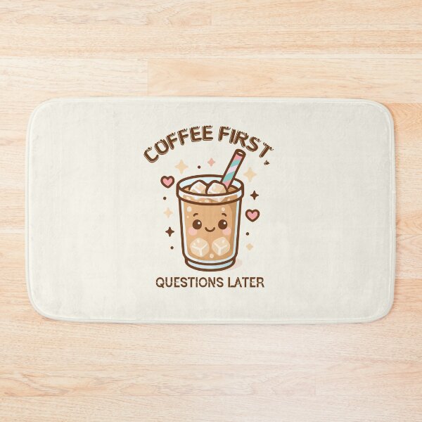 Item preview, Funny Coffee Quote | Coffee First Questions Later | Coffee Lover & Morning Humor designed and sold by stylishdzign.