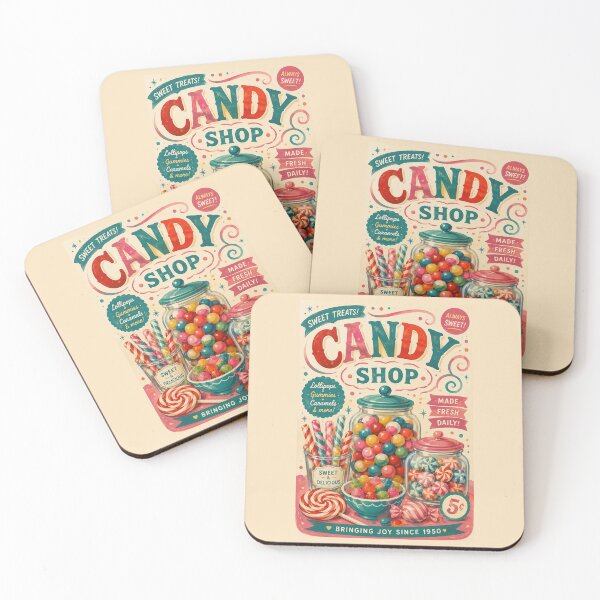 Item preview, Candy Shop Vintage Poster designed and sold by kawaiistudio.