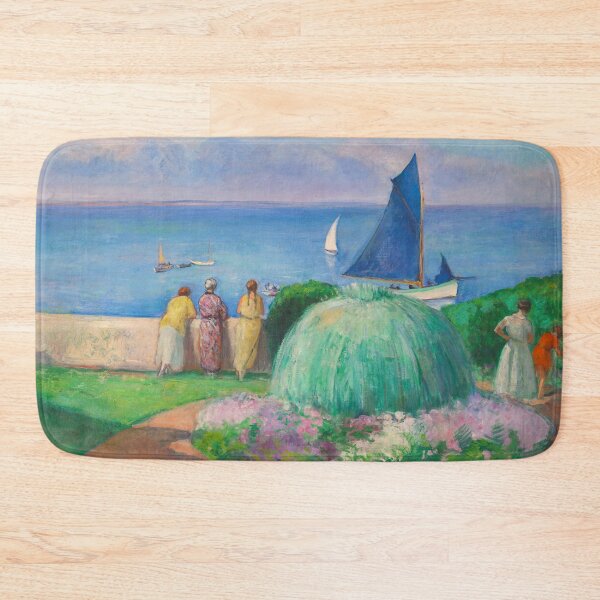 Item preview, The Blue Sail, Préfailles evocative Gilded Age Post-Impressionist coastal scene by French artist Henri Lebasque designed and sold by Jéanpaul  Ferro.