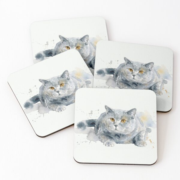 Item preview, British Shorthair Cat, Slate Gray Watercolor designed and sold by caracatita75.