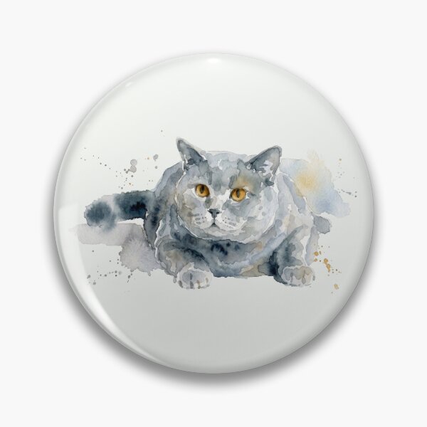 Item preview, British Shorthair Cat, Slate Gray Watercolor designed and sold by caracatita75.