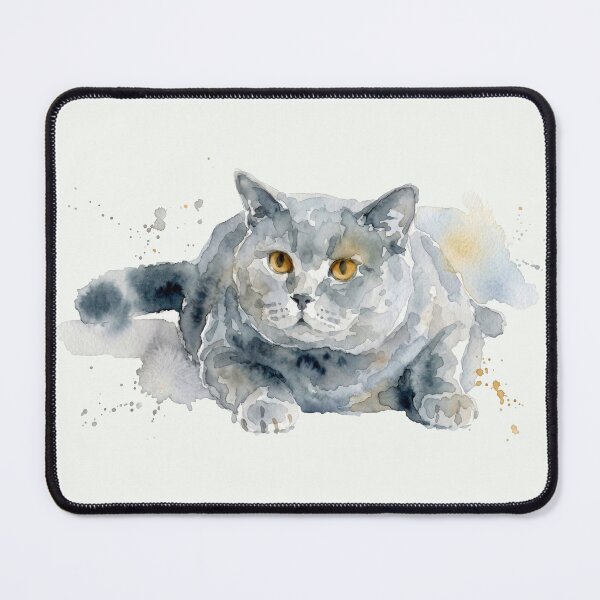 Item preview, British Shorthair Cat, Slate Gray Watercolor designed and sold by caracatita75.