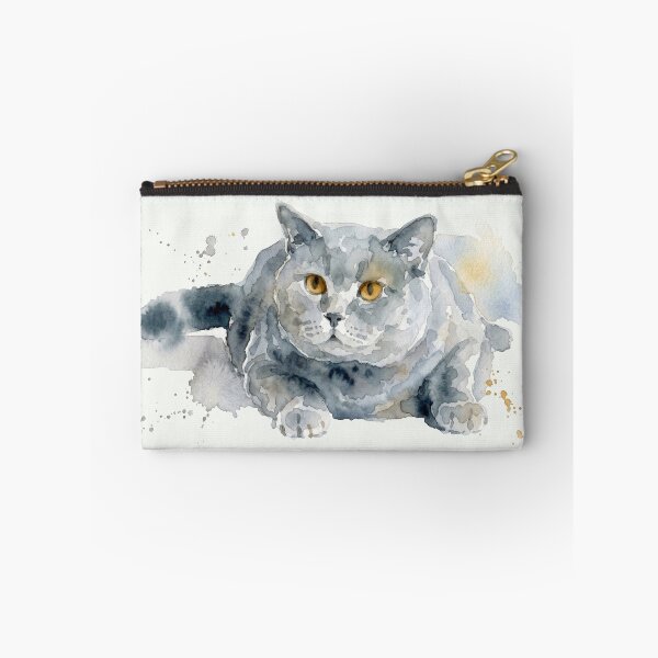Item preview, British Shorthair Cat, Slate Gray Watercolor designed and sold by caracatita75.