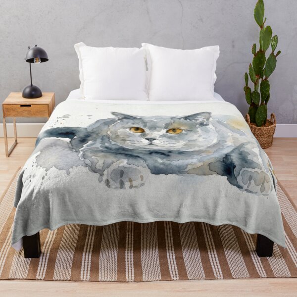 Item preview, British Shorthair Cat, Slate Gray Watercolor designed and sold by caracatita75.