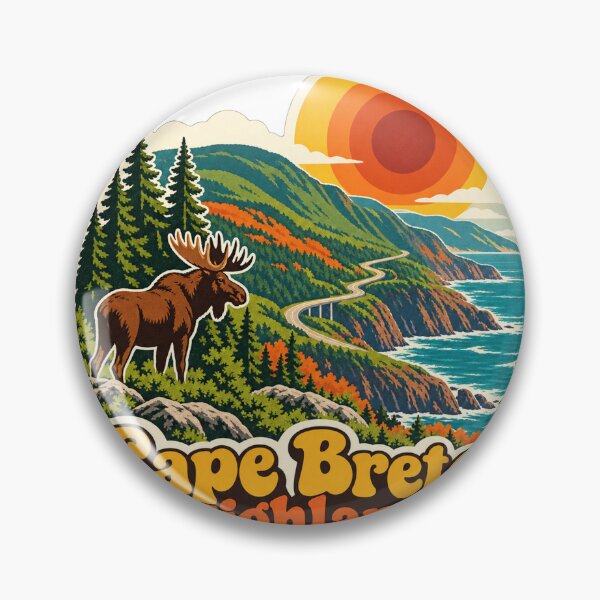 Item preview, Cape Breton Highlands Nova Scotia Travel Souvenir - Retro Illustration designed and sold by VisualArtsOasis.