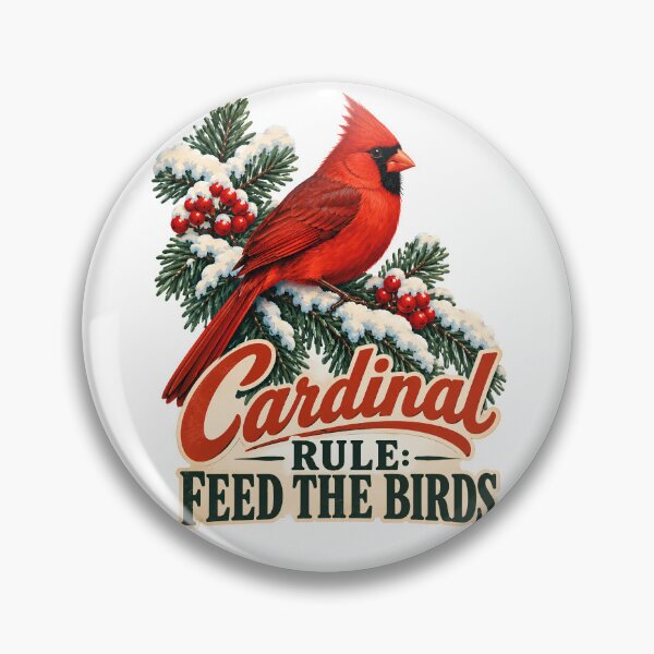 Item preview, Cardinal Rule Feed The Birds - Vintage Red Cardinal Christmas Bird designed and sold by Neurospicy Trolls.