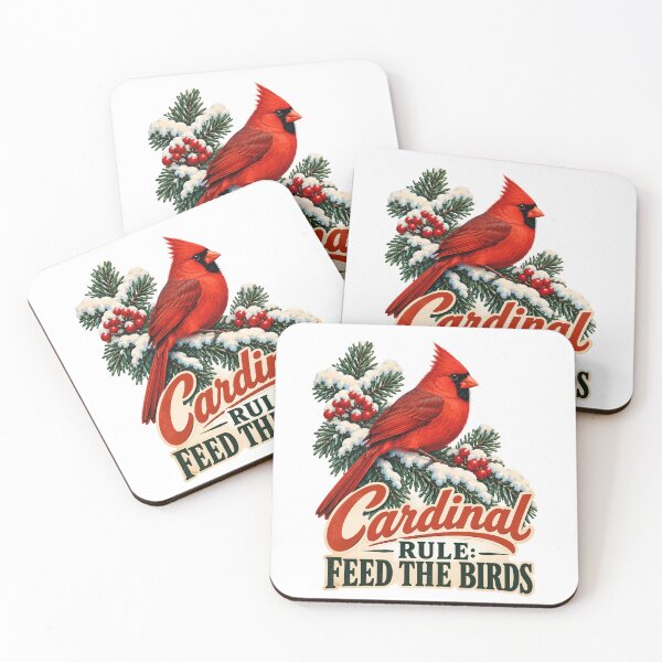 Item preview, Cardinal Rule Feed The Birds - Vintage Red Cardinal Christmas Bird designed and sold by Neurospicy Trolls.