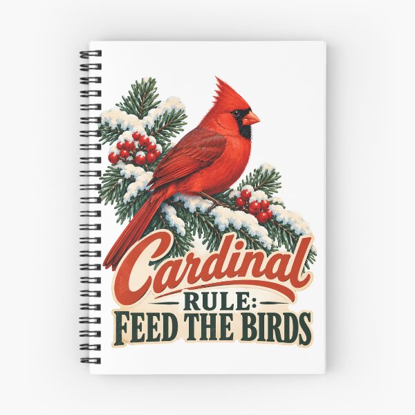 Item preview, Cardinal Rule Feed The Birds - Vintage Red Cardinal Christmas Bird designed and sold by Neurospicy Trolls.