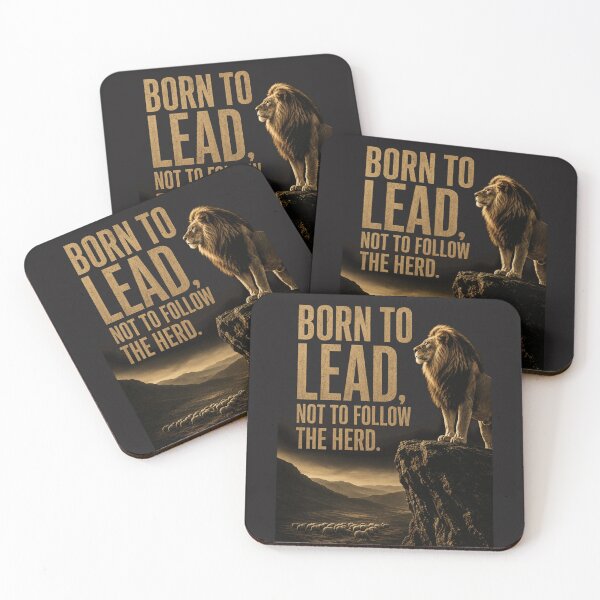 Item preview, Born To Lead Not To Follow The Herd - Motivational Lion Cliff Design designed and sold by Bennie Singh.
