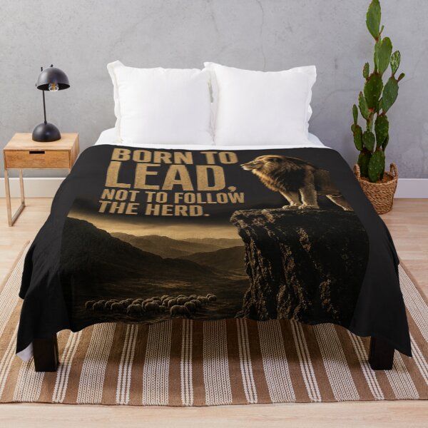 Item preview, Born To Lead Not To Follow The Herd - Motivational Lion Cliff Design designed and sold by Bennie Singh.