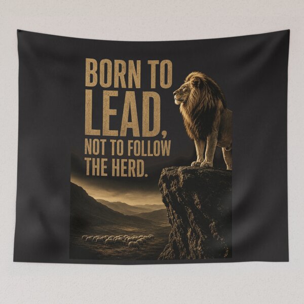 Item preview, Born To Lead Not To Follow The Herd - Motivational Lion Cliff Design designed and sold by Bennie Singh.