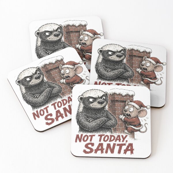 Item preview, Funny Honey Badger Not Today Santa Christmas designed and sold by paintingnou.