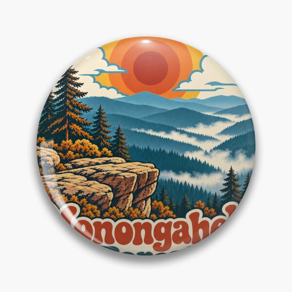 Item preview, Monongahela Forest West Virginia Travel Souvenir - Retro Illustration designed and sold by VisualArtsOasis.