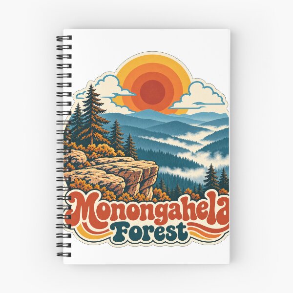 Item preview, Monongahela Forest West Virginia Travel Souvenir - Retro Illustration designed and sold by VisualArtsOasis.