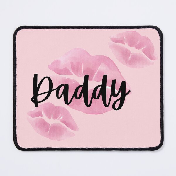 Item preview, Daddy Typography with Pink Lipstick Kiss Marks or Trendy Pink Kiss Graphic Art designed and sold by Black-sass.