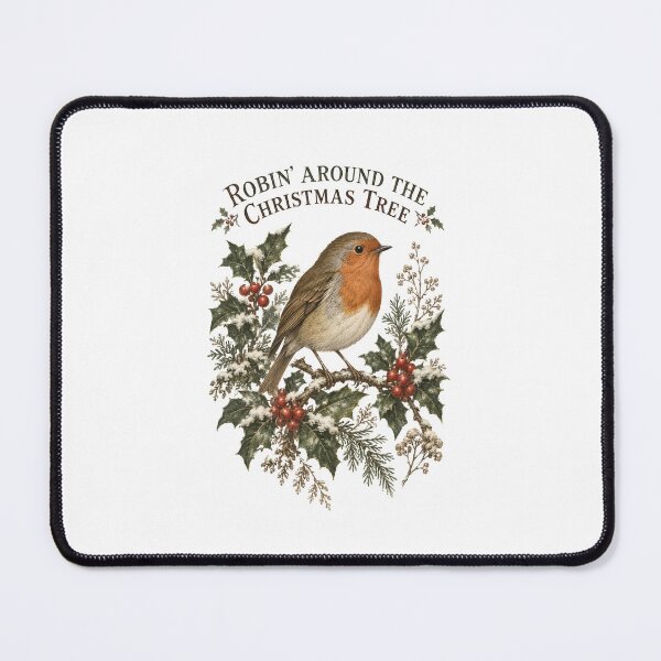 Item preview, Robin Around The Christmas Tree - Vintage European Robin Christmas designed and sold by Neurospicy Trolls.