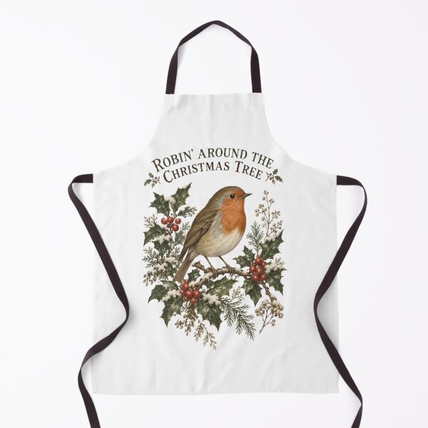 Item preview, Robin Around The Christmas Tree - Vintage European Robin Christmas designed and sold by Neurospicy Trolls.