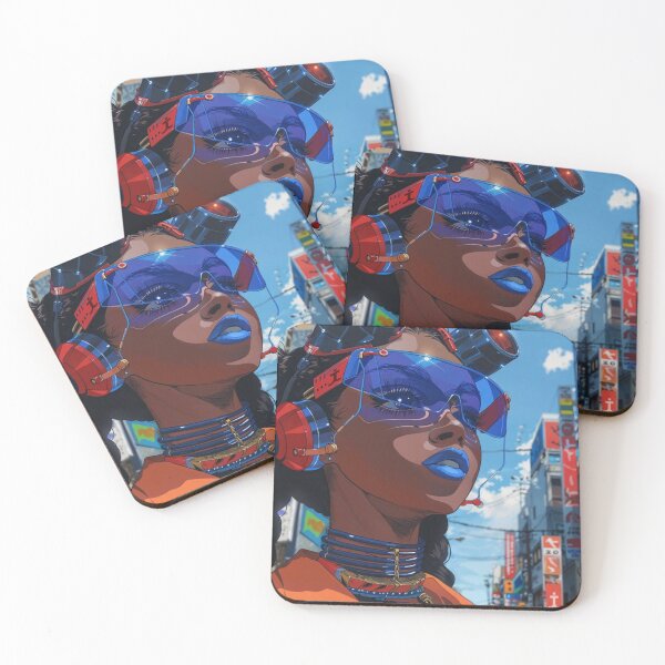 Item preview, Cyberpunk Woman Anime Art  Futuristic Tokyo Street Style designed and sold by EatPrayLive.
