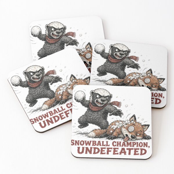 Item preview, Funny Honey Badger Snowball Champion Winter designed and sold by paintingnou.