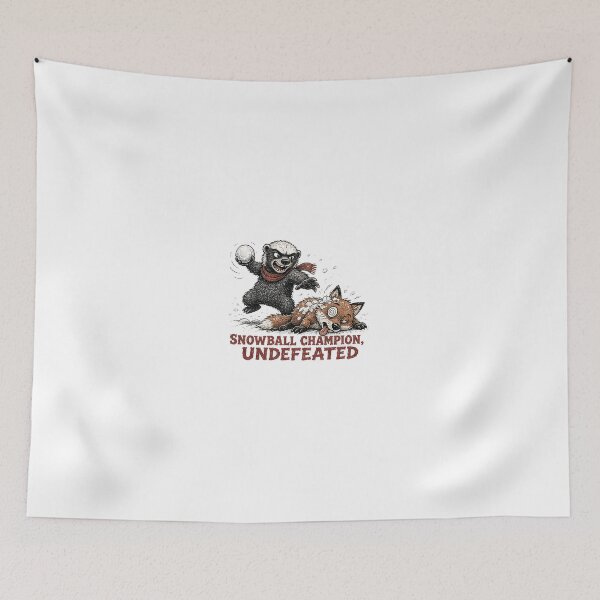 Item preview, Funny Honey Badger Snowball Champion Winter designed and sold by paintingnou.
