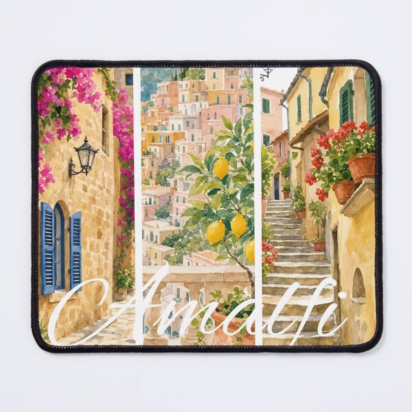 Item preview, Amalfi Coast Italy – Vintage Mediterranean Travel Watercolor designed and sold by SoftLifeClub.