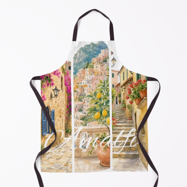Item preview, Amalfi Coast Italy – Vintage Mediterranean Travel Watercolor designed and sold by SoftLifeClub.