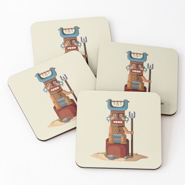 Item preview, Cute Tiki Totem Tribal Chief Illustration designed and sold by sinemosis.