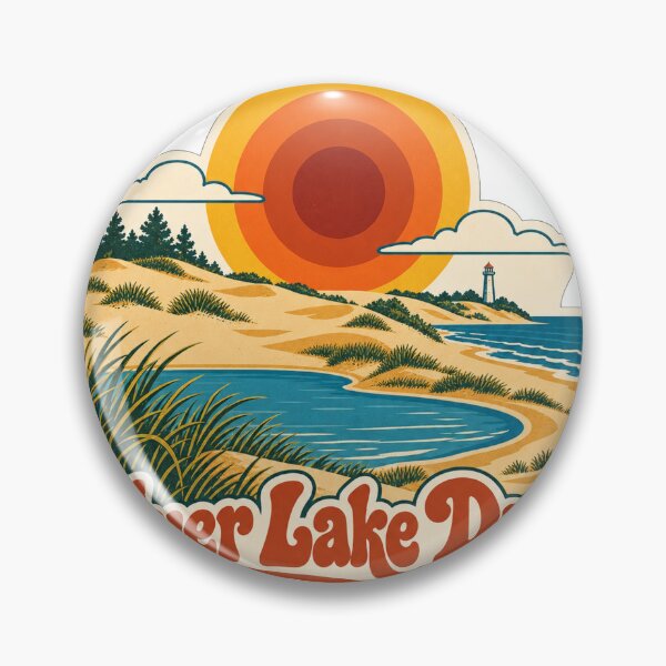 Item preview, Silver Lake Dunes Michigan Travel Souvenir - Retro Illustration designed and sold by VisualArtsOasis.