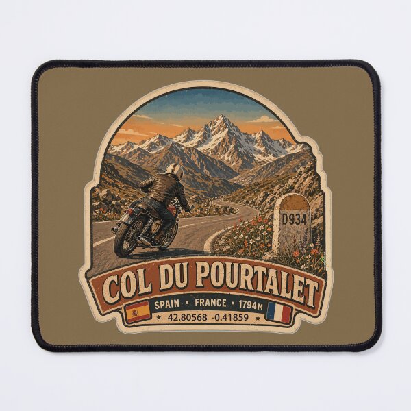 Item preview, Col du Pourtalet Spain France Motorcycle Route des Cols Pyrenees Sticker TShirt 02 designed and sold by OuterShellUK.