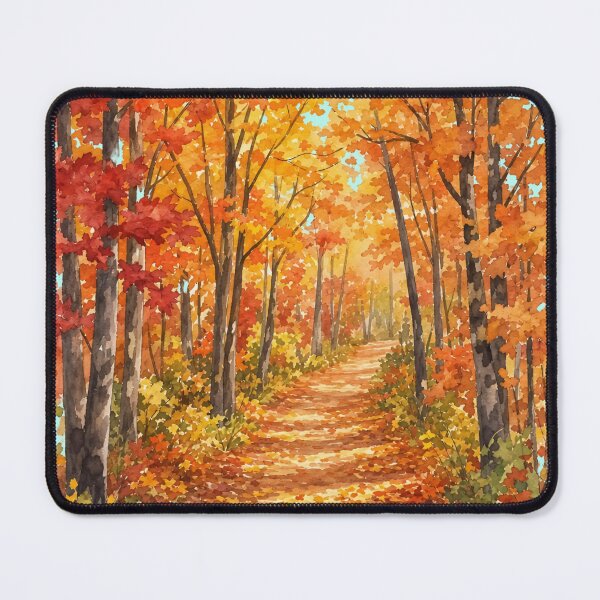 Item preview, Autumn Forest Path Watercolor Fall Woods Landscape designed and sold by SolutionsArt.