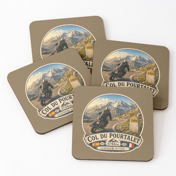 Item preview, Col du Pourtalet Spain France Motorcycle Route des Cols Pyrenees Sticker TShirt 03 designed and sold by OuterShellUK.