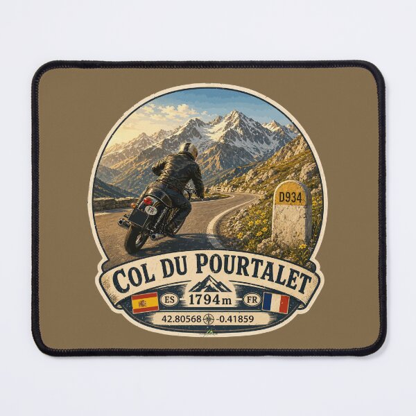 Item preview, Col du Pourtalet Spain France Motorcycle Route des Cols Pyrenees Sticker TShirt 03 designed and sold by OuterShellUK.