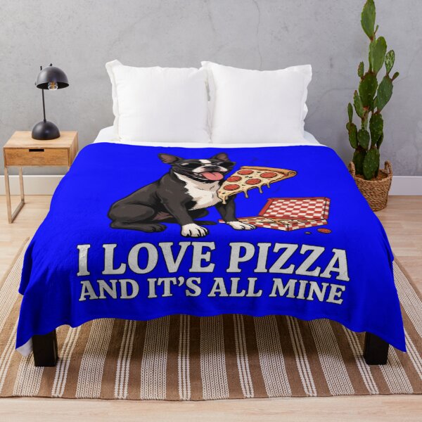 Item preview, Boston Terrier Dog I Love Pizza And It's All Mine designed and sold by fantasticdesign.