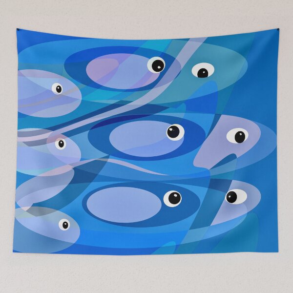 Item preview, Blue Abstract Fish Design designed and sold by Elaine M Hayward .