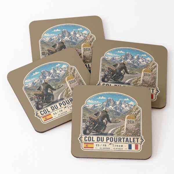 Item preview, Col du Pourtalet Spain France Motorcycle Route des Cols Pyrenees Sticker TShirt 04 designed and sold by OuterShellUK.
