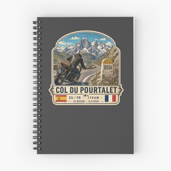 Item preview, Col du Pourtalet Spain France Motorcycle Route des Cols Pyrenees Sticker TShirt 04 designed and sold by OuterShellUK.