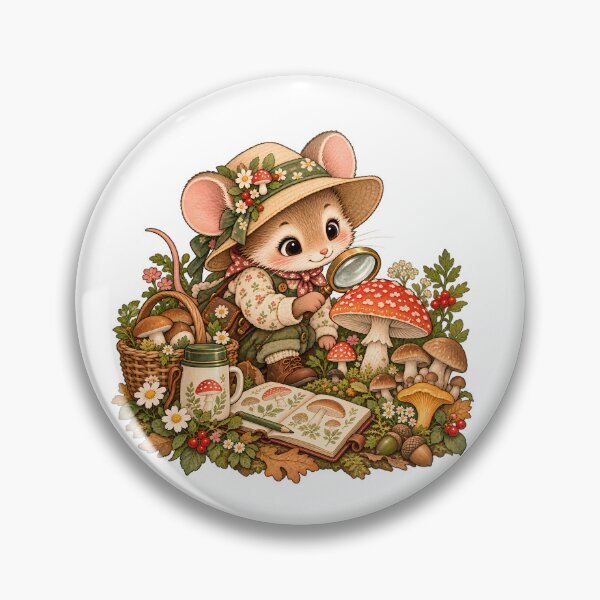 Item preview, Mushroom Inspector Cute Cottagecore Mouse designed and sold by BLUEFOX05.