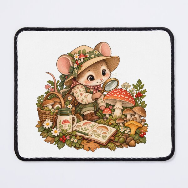 Item preview, Mushroom Inspector Cute Cottagecore Mouse designed and sold by BLUEFOX05.