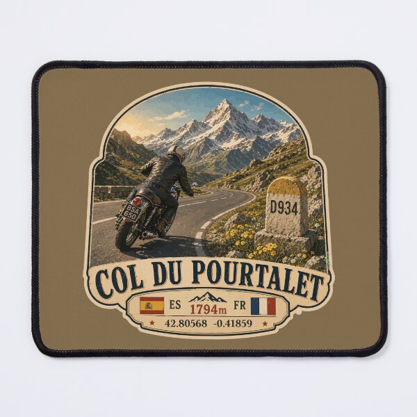 Item preview, Col du Pourtalet Spain France Motorcycle Route des Cols Pyrenees Sticker TShirt 05 designed and sold by OuterShellUK.